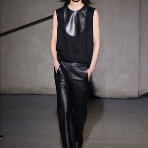 Each x other cashmere silk wool leather top